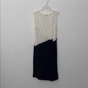 London Times Black/White Midi Dress